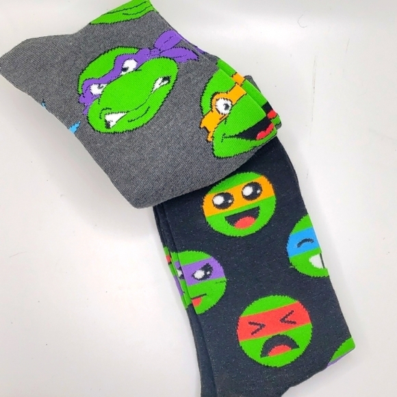 TEENAGE mutant Ninja turtles crew socks 2 pack - Picture 1 of 4